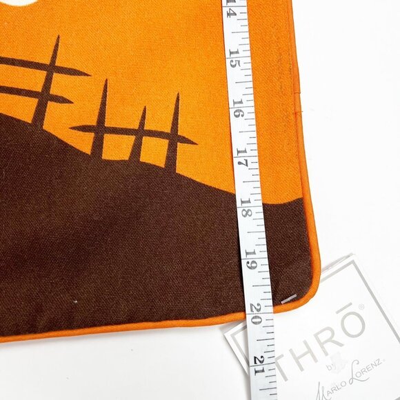 NWT THRO by Marlo Lorenz Haunted House Glow in the Dark Pillow Cover. Orange. 20 - Picture 5 of 7